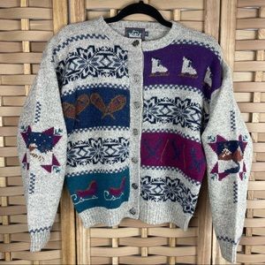 WOOLRICH 70s Vintage Pure Wool Fair Isle Nordic Winter Sports X Games Crewneck